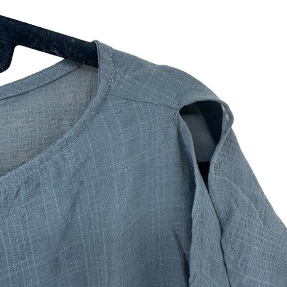 NWT 14th & Union Women's Size Small Grey Top Popover Tunic Blouse Semi Sheer - Picture 7 of 10